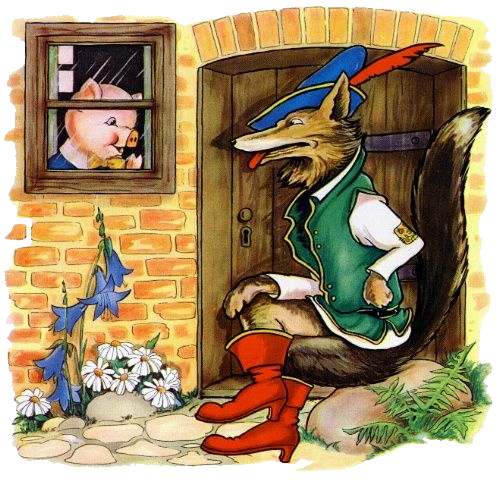 The big wolf came and said "Open the door or i will destroy your house."The third little pig didn't let him come in and the wolf tried to blew his house.But the big wolf could not blew the house so he decided to deceive the little pig."Little pig.Do you k