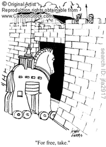 odysseus and his army sneak in the gates and kill the greek and win the war