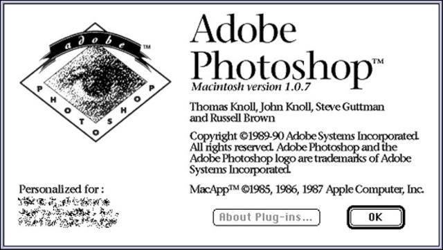 1990 – Photoshop 1.0