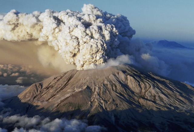 Mt. St. Helens erupts