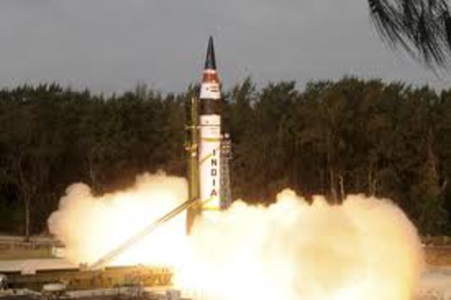 India test-launches a missile with a range of 1,800 miles