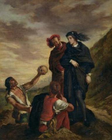 Hamlet recieves the skull of Yorik