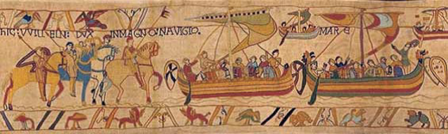 William and his army land at Pevensey, England.