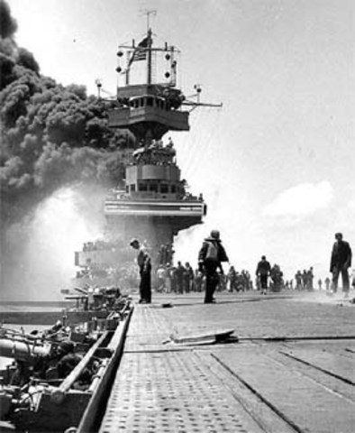 Battle of Midway between Japan and the USA