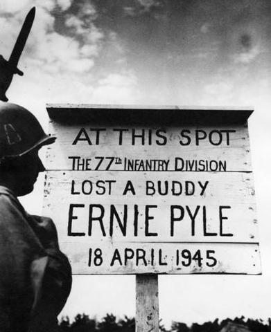 Ernie Pyle killed at Okinawa