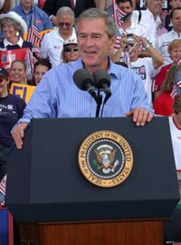 Bush speaks during the election campaign for a second term