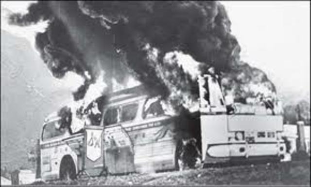 Freedom Riders Bus burned