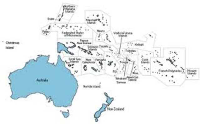 Japan, U.S, France, and Great Britain controlled most of the Pacific islands