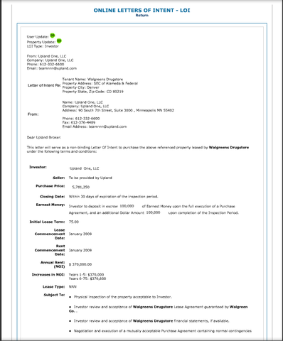 SCREEN SHOT OF WALGREENS INTENT TO FILL