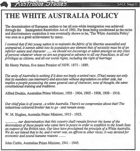 Immigration Restriction Act of 1901