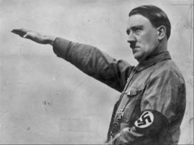 Hitler striking at Poland.