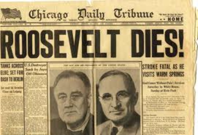 Roosevelt dies.