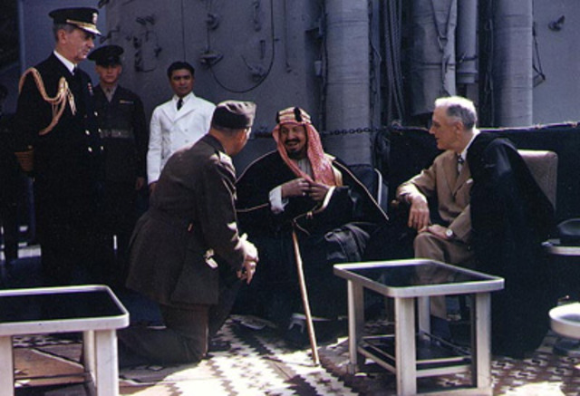 Ibn Saud pro- Claims himself king of newly created Saudi Arabia