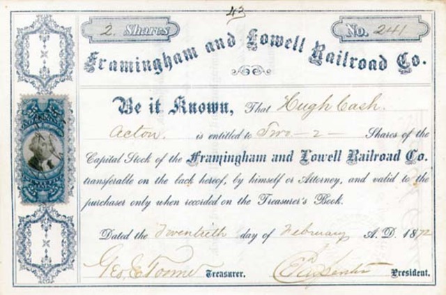 Opening of Framingham Lowell Railroad