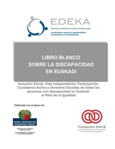 Libro  Blanco sobre Discapacidad en Euskadi