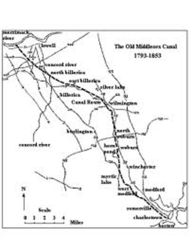 Construction of Middlesex and Pawtucket Canals finished