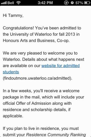 University Acceptance