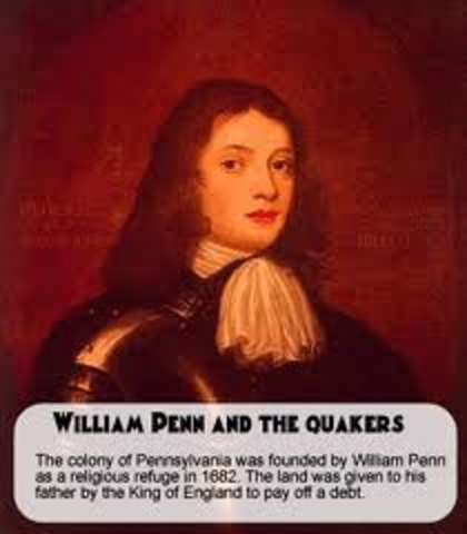 Founding of Pennsylvania colony.