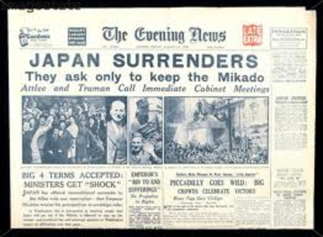 The surrendering of Japan