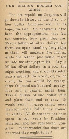 The Billion Dollar Congress