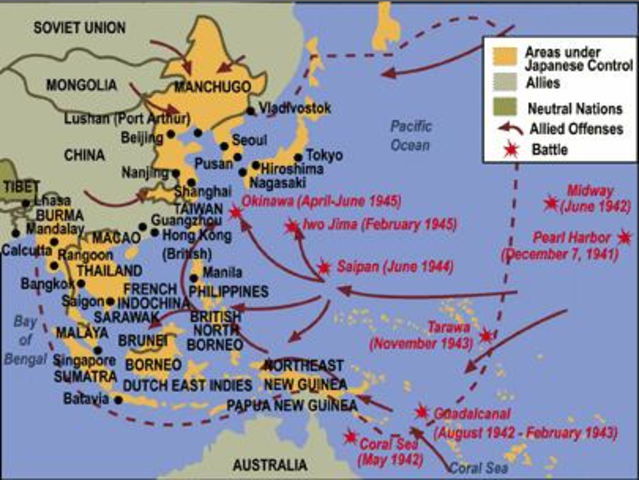 Start of the war in Pacific Theatre