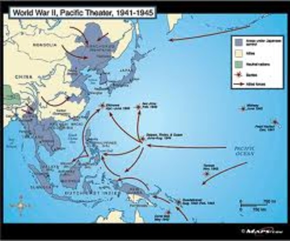 Start of the war in Pacific Theater