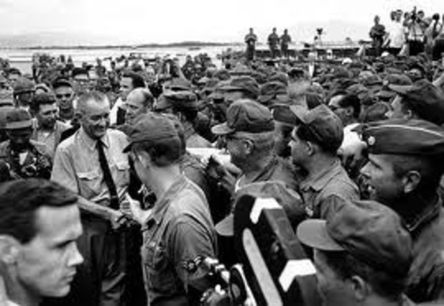 Johnson sends combat troops to Vietnam