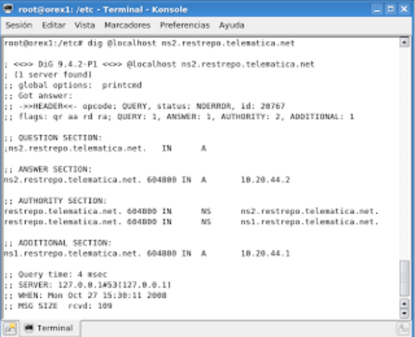 Primer servidor de nombres de sitios.