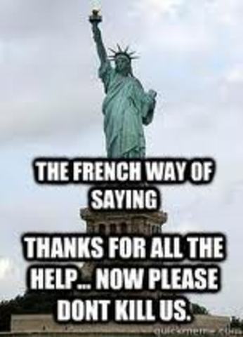 Statue of Liberty erected in New York harbor