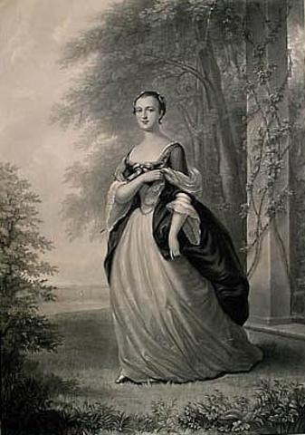 Marries Martha Dandridge Custis