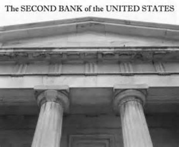 Congress charters the Second Bank of the United States