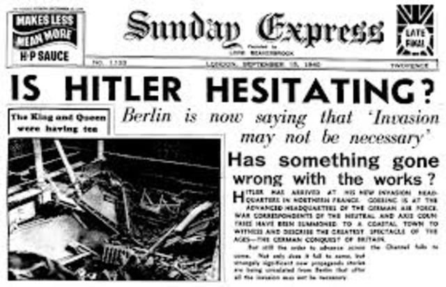 Hitler cancels invasion of Britain