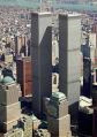 Twin towers in New York City fell from terriorist attack