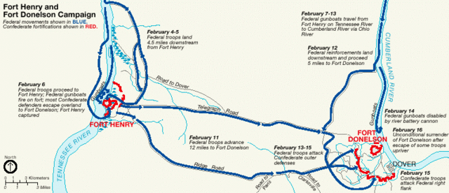 General Ulysses S. Grant Captures Forts for Union Army