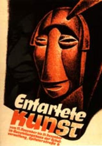 The Nazi's gathered all the art they believed to be anti-German and sent it from museum to museum through out Germany. The porpose was to show a large amout of people at one what kind of things are anti-german, Doing this through out Germany was a huge di