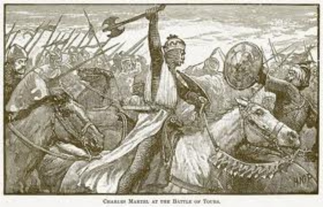 Arab forces lose at the Battle of Tours.