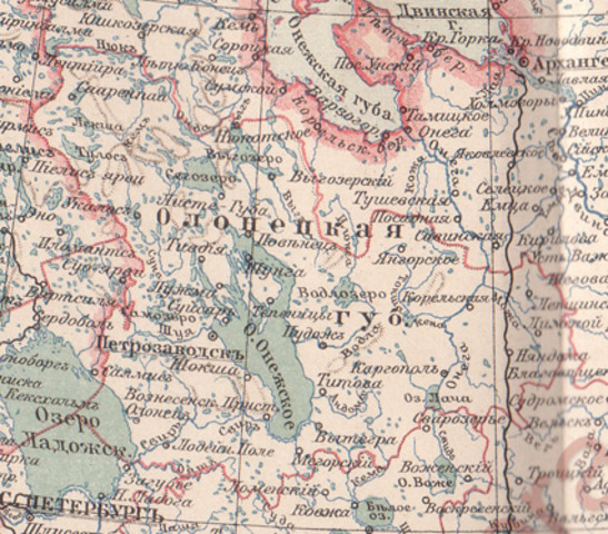 Поездка в Олоненскую губернию за этнографическими материалами. Первый напечатанный рассказ "Сашок" Работа над книгой "В краю непуганых птиц"