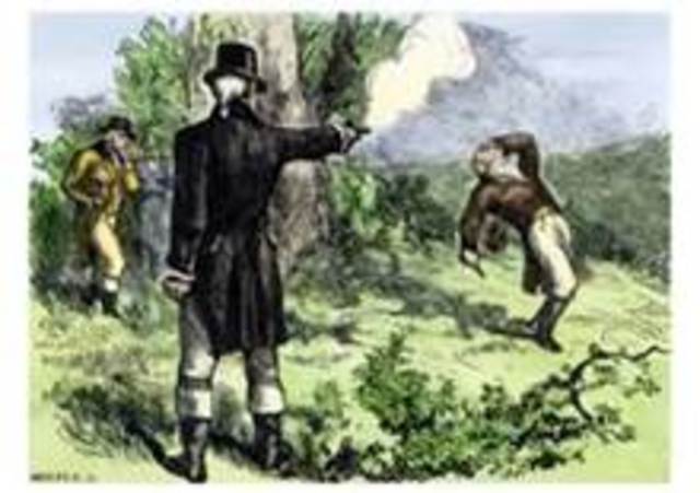Alexander Hamilton killed in duel with Aaron Burr