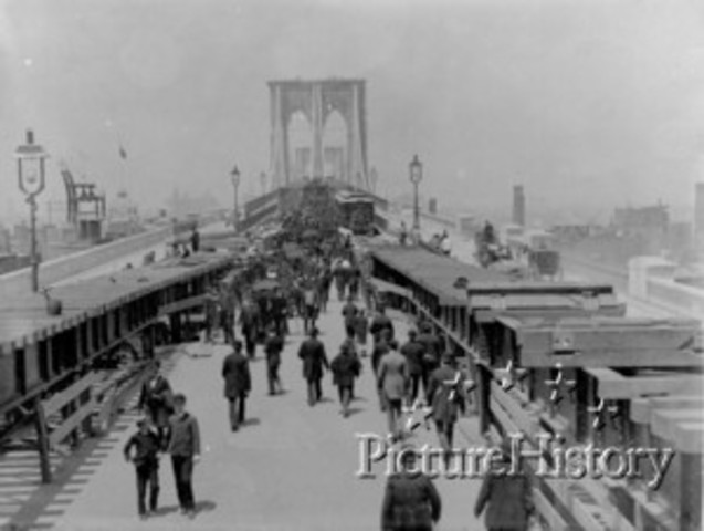 Arrival in Ellis Island when Brooklyn Bridge Opens