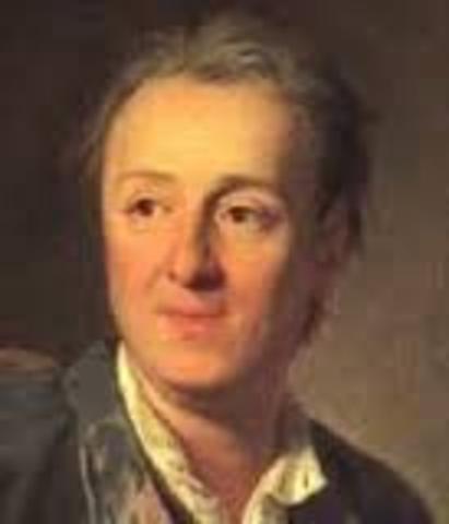Denis Diderot publishes the first volumes of his Encyclopedia