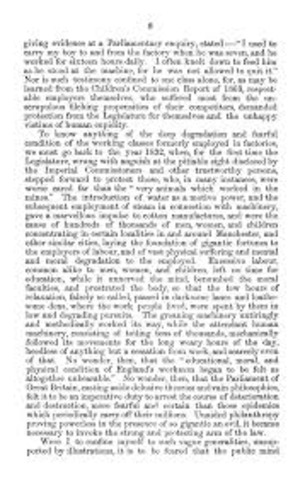 Ten Hours Act limits the number of hours that women and children can work in factories.