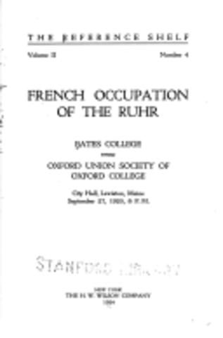 French Occupation of the Ruhr