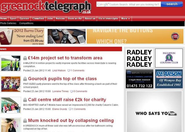 The Greenock Telegraph, one of Scotland's oldest papers, introduces a paywall