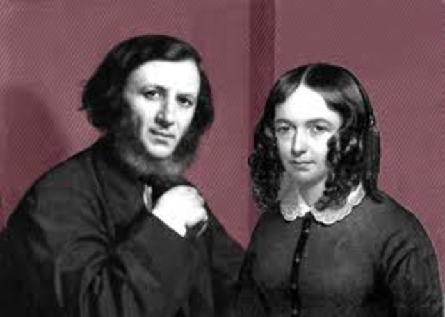 Elizabeth Barret and Robert Browning elope; durring courtship she wrote poems