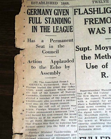 Germans admitted to the League of Nations