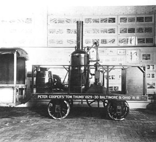 the steam-powered locomotive (tom thumb)
