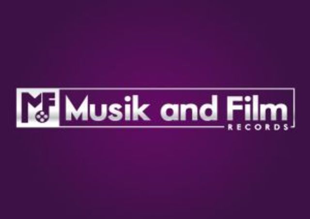 The Blue News Sign with Musik & Film Records