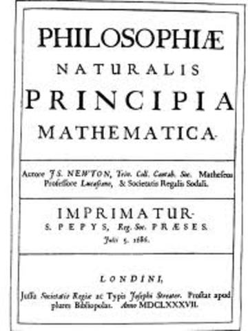 Isaac Newton publishes his laws of gravity in Mathematical Principles of Natural Philosophy