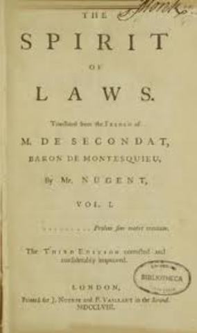 Baron von Montesquieu proposed separation of power in On the Spirit of Laws