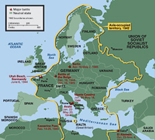 Start of war in Atlantic/European Theater